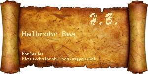 Halbrohr Bea névjegykártya